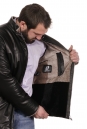 Мужская кожаная куртка из натуральной кожи на меху с воротником 8022672-6