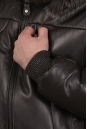 Мужская кожаная куртка из натуральной кожи с капюшоном, отделка блюфрост 8022692-2