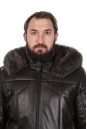 Мужская кожаная куртка из натуральной кожи с капюшоном, отделка блюфрост 8022692-11