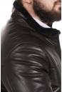 Мужская кожаная куртка из натуральной кожи с воротником, отделка овчина 8022948-3
