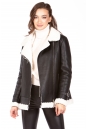 Женская кожаная куртка из эко-кожи с воротником, отделка искусственный мех 8023319