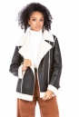 Женская кожаная куртка из эко-кожи с воротником, отделка искусственный мех 8023332