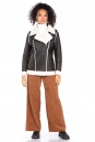 Женская кожаная куртка из эко-кожи с воротником, отделка искусственный мех 8023332-10