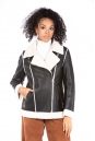 Женская кожаная куртка из эко-кожи с воротником, отделка искусственный мех 8023332-12