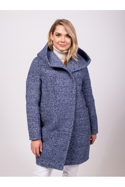 Женское пальто из текстиля с капюшоном 8023381