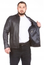Мужская кожаная куртка из натуральной кожи с воротником 8023632-5