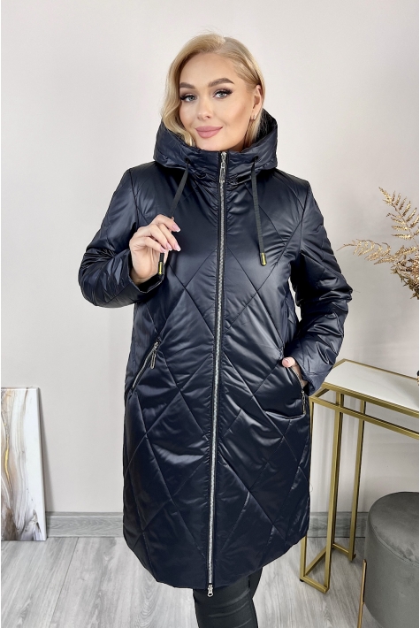 Женское пальто из текстиля с капюшоном 8024037