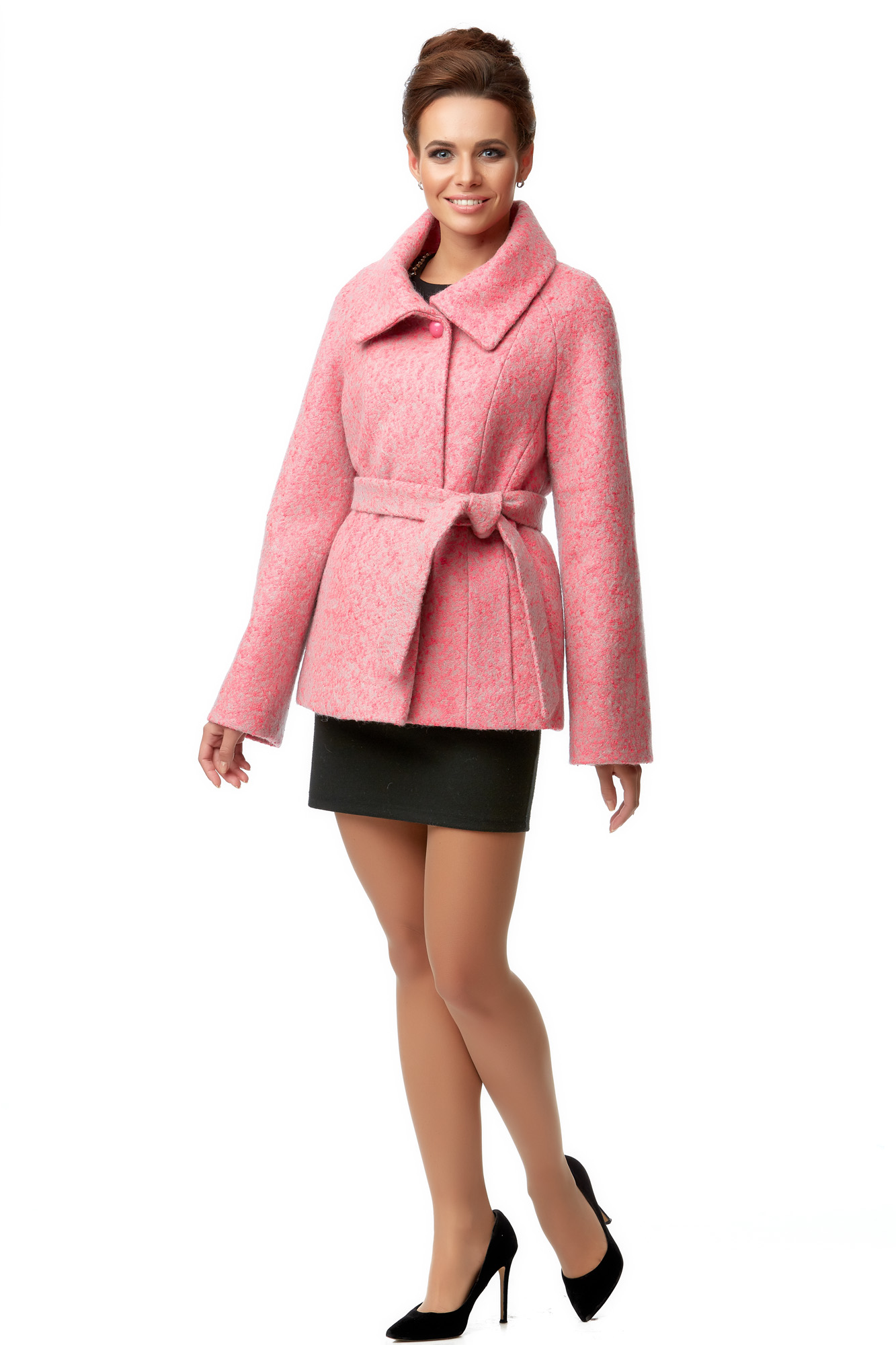 Женское пальто из текстиля с воротником 8000926-2