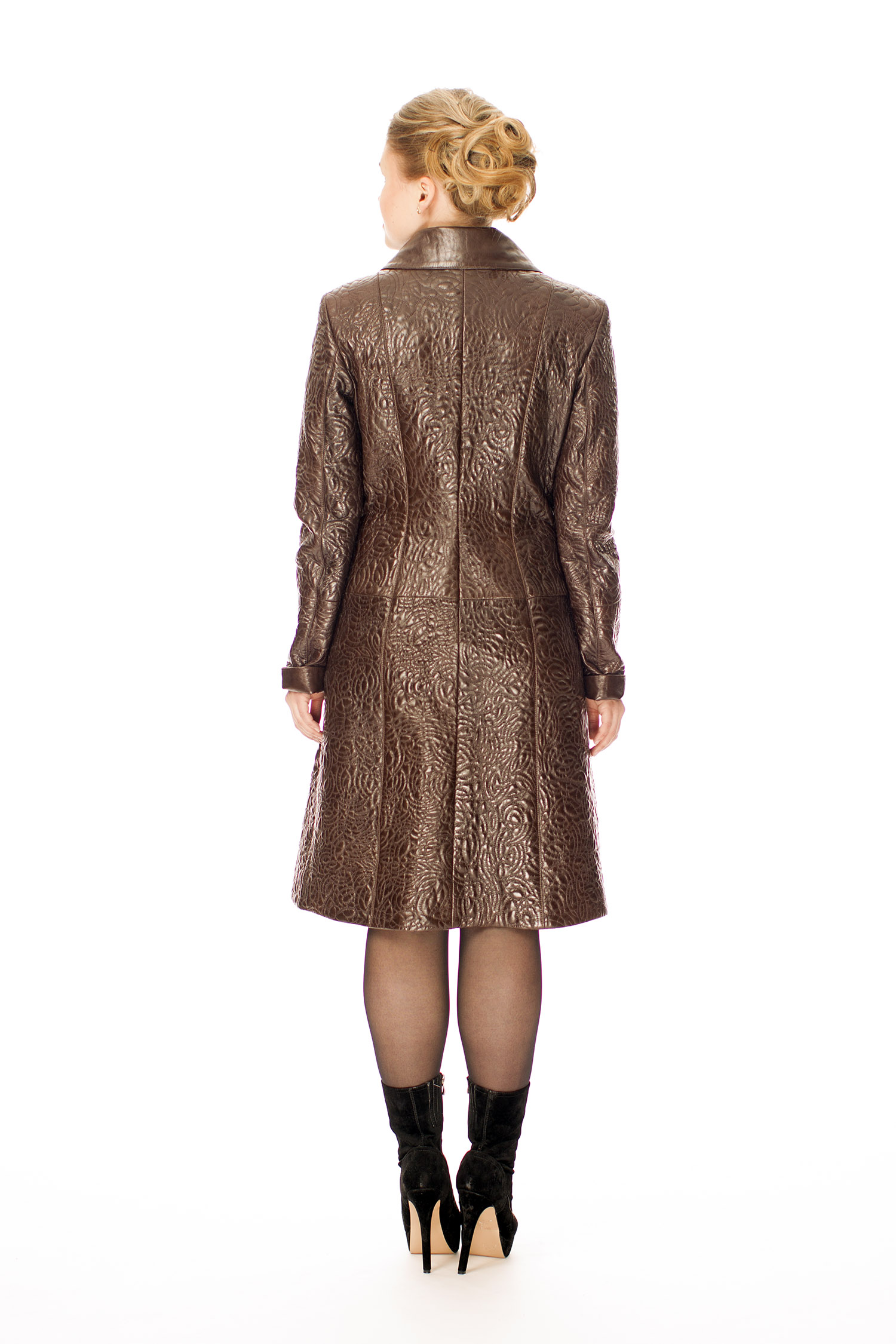 Женское кожаное пальто из натуральной кожи с воротником 8001760-4