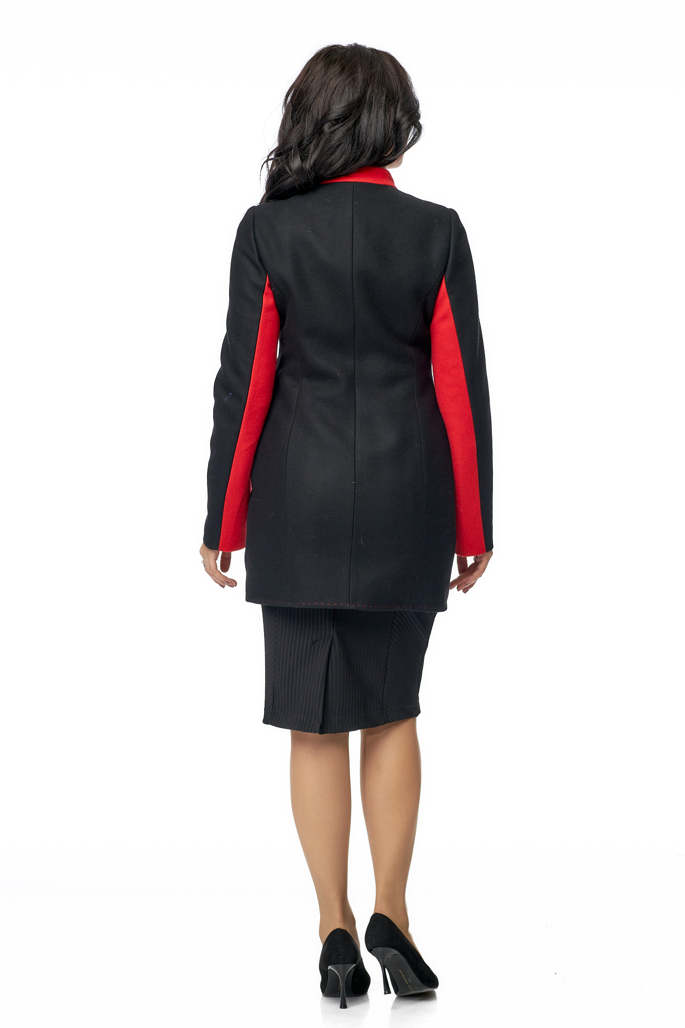 Женское пальто из текстиля без воротника 8001771-6
