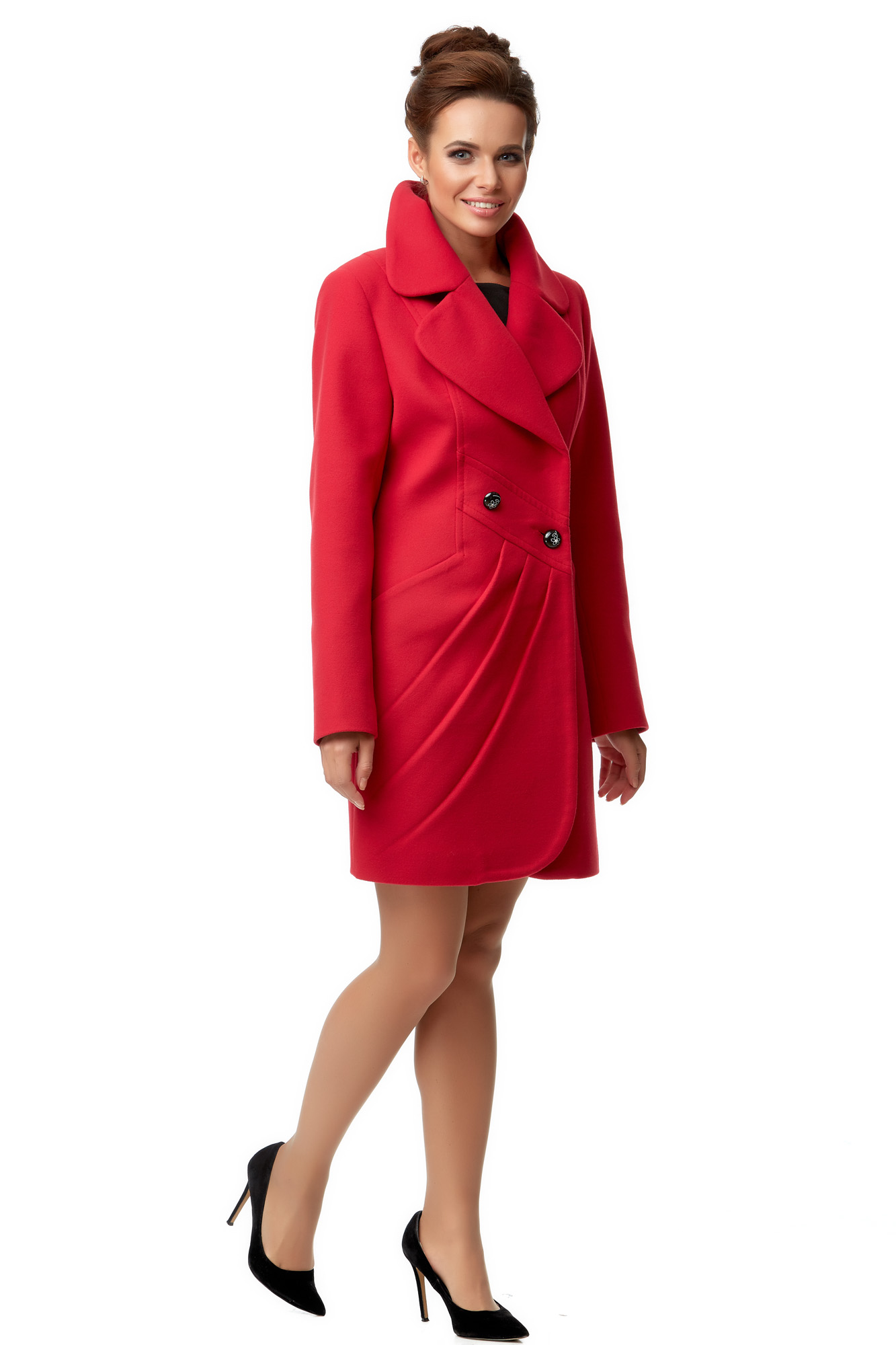 Женское пальто из текстиля с воротником 8001911-2