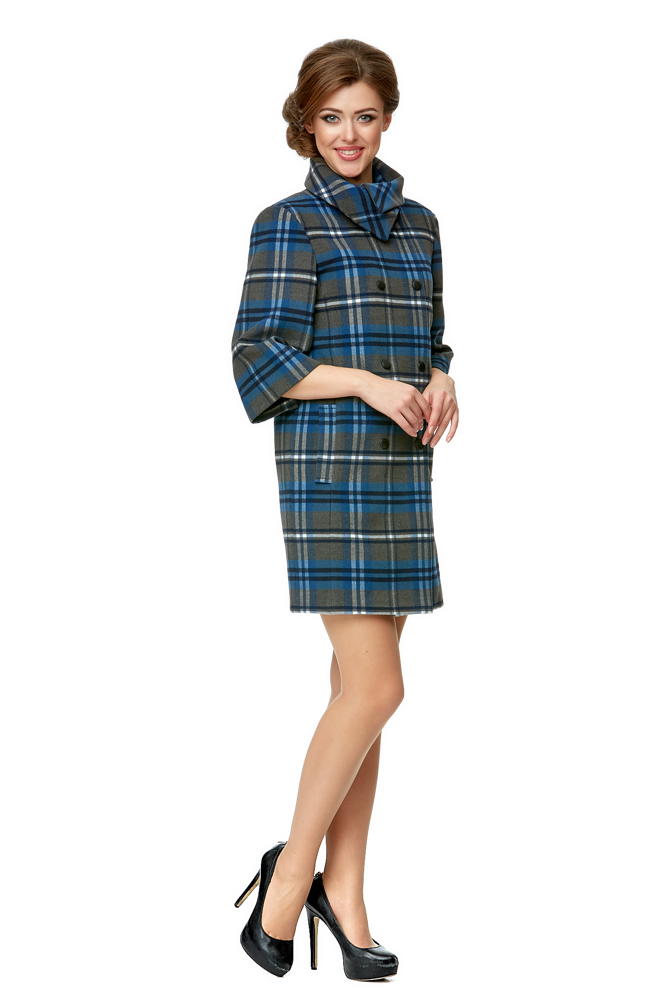 Женское пальто из текстиля с воротником 8001968-2