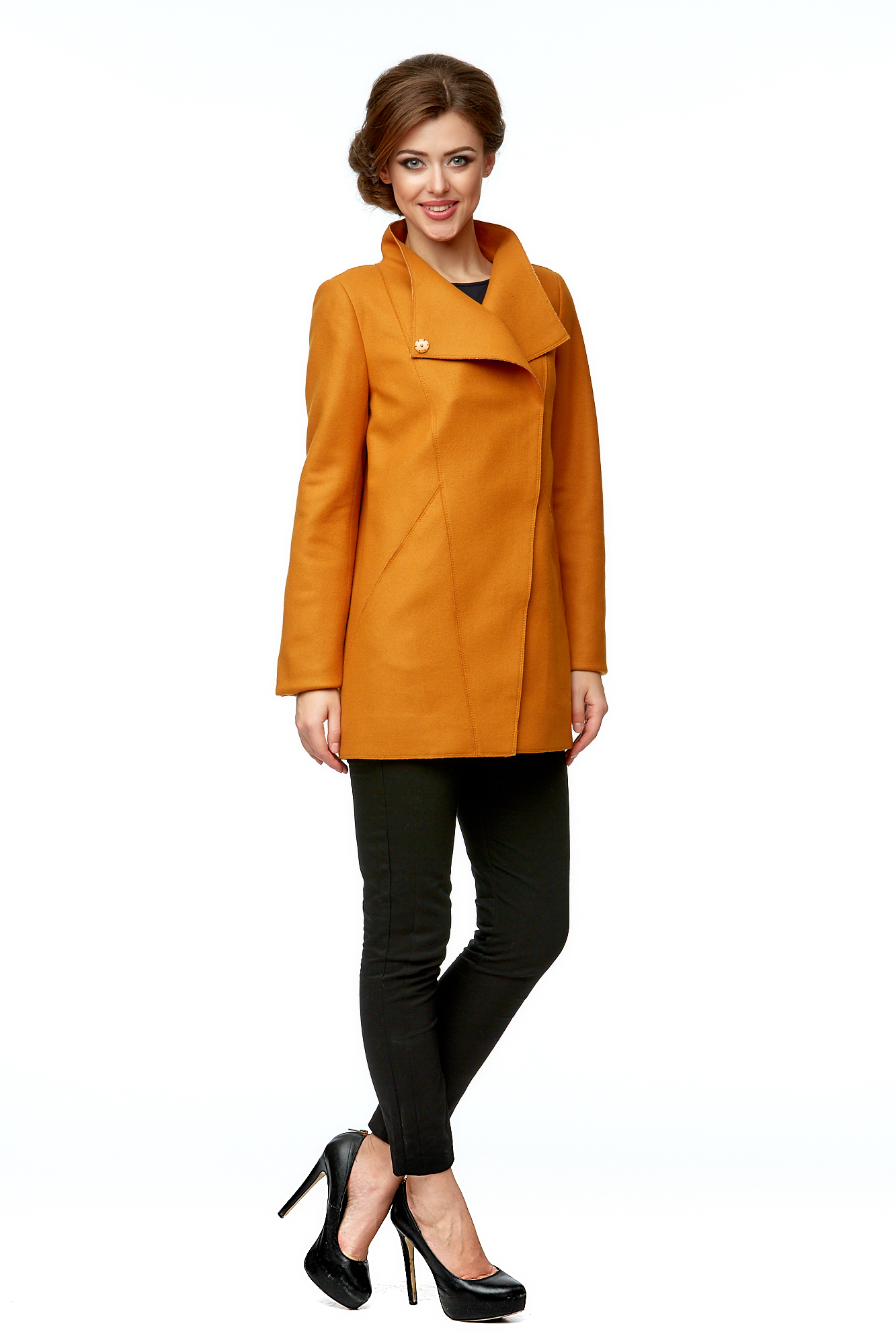 Женское пальто из текстиля с воротником 8002002-2