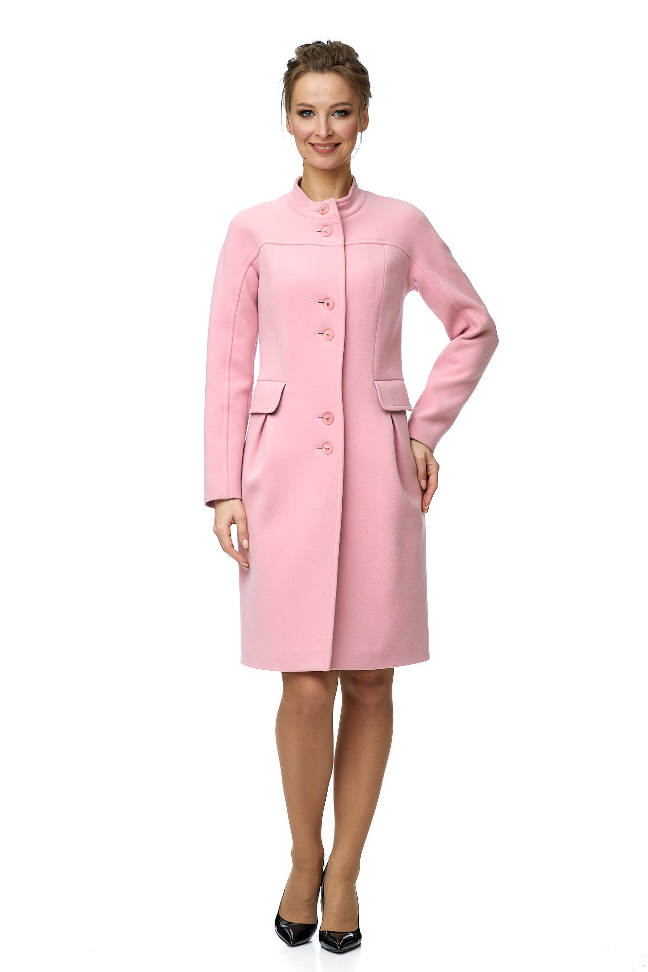 Женское пальто из текстиля с воротником 8002289-2