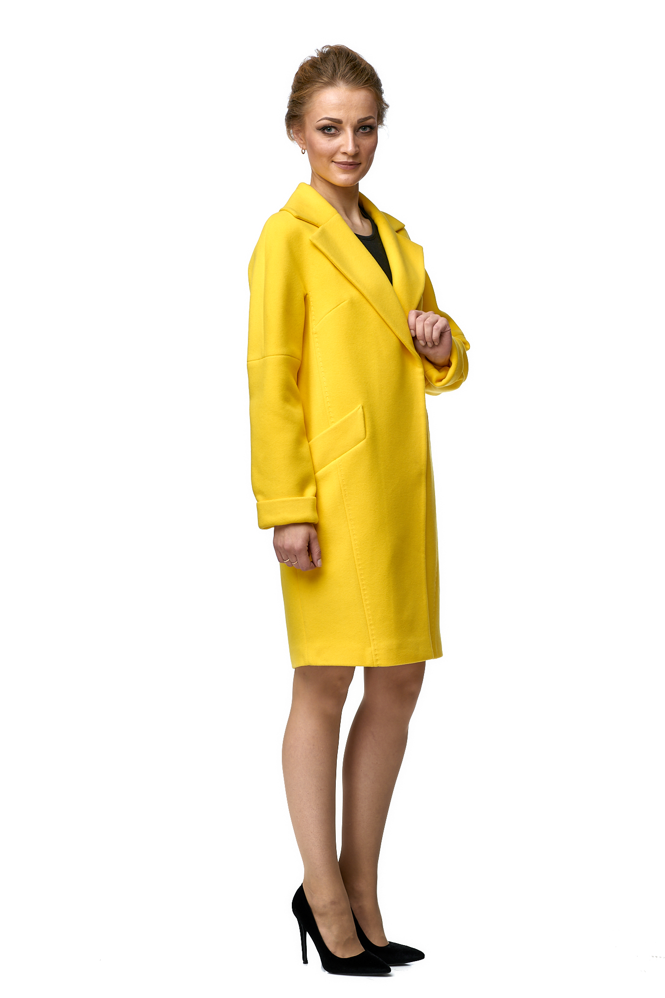Женское пальто из текстиля с воротником 8002653-2