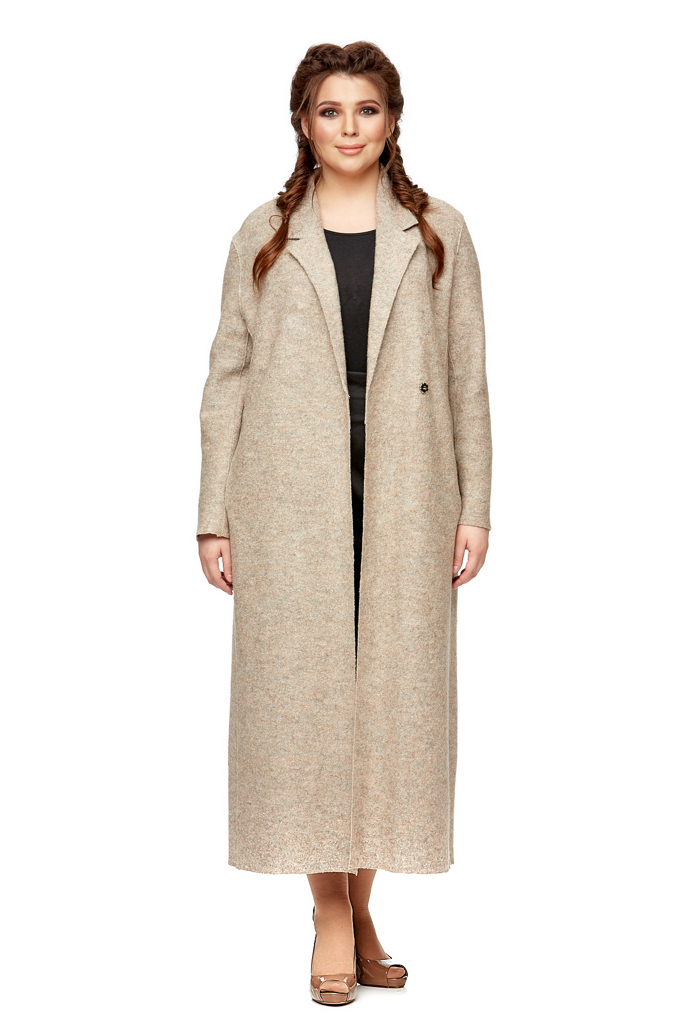 Женское пальто из текстиля с воротником 8003168-5