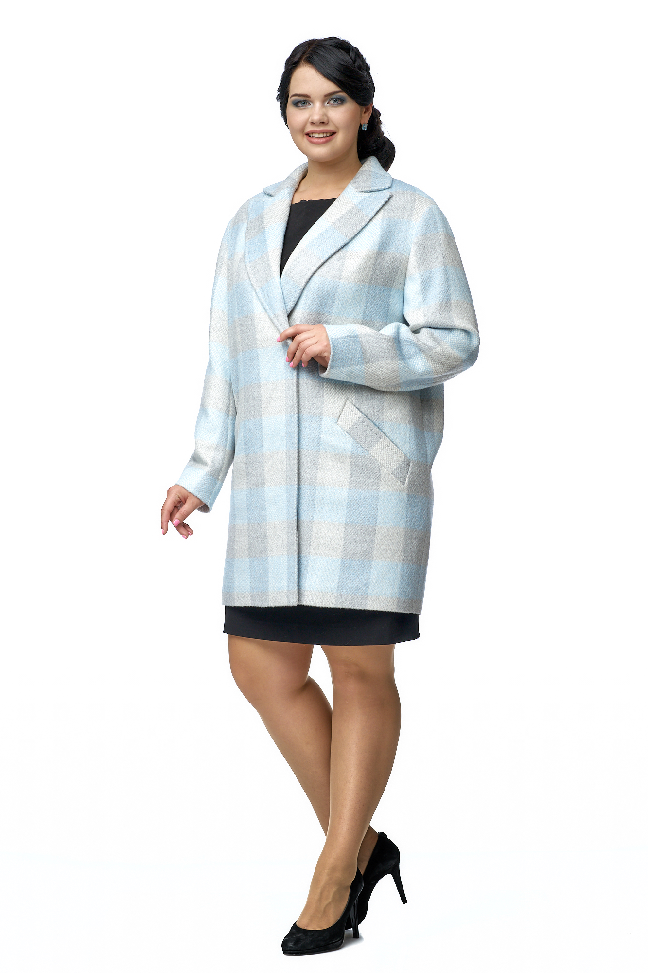 Женское пальто из текстиля с воротником 8009226-2
