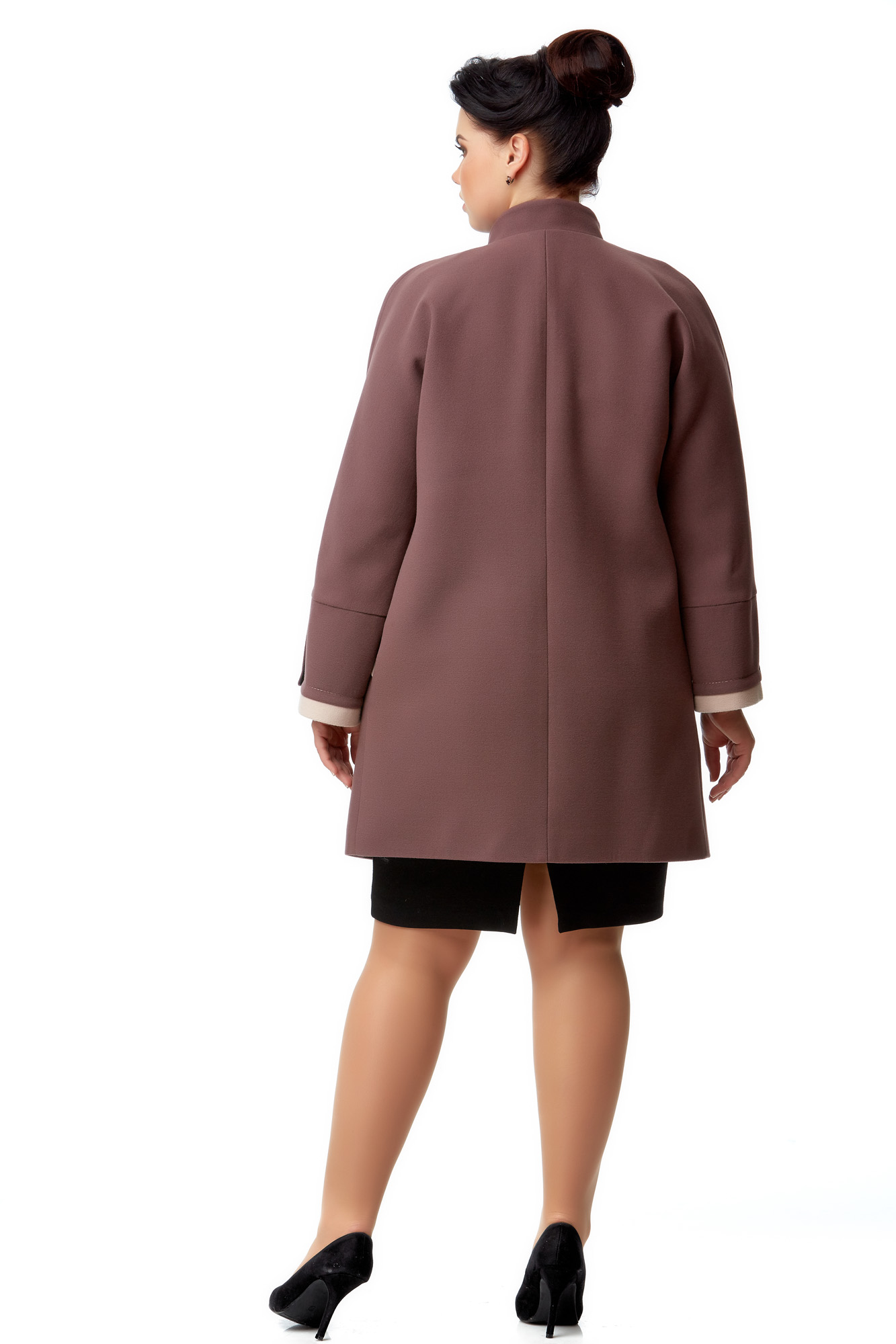 Женское пальто из текстиля с воротником 8009925-3