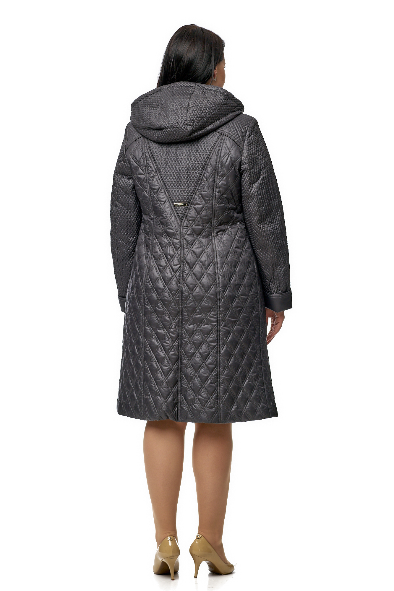 Женское пальто из текстиля с капюшоном 8010037-3