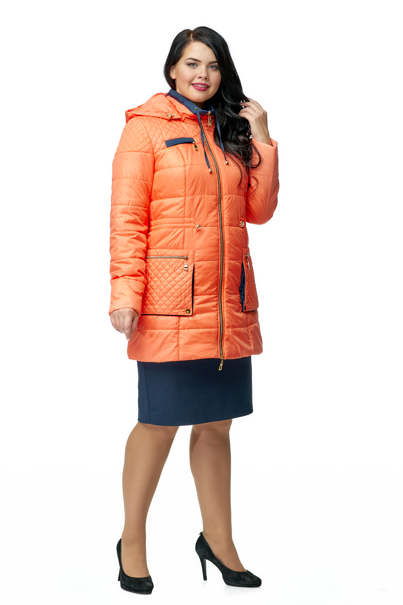 Куртка женская из текстиля с капюшоном 8010128-2