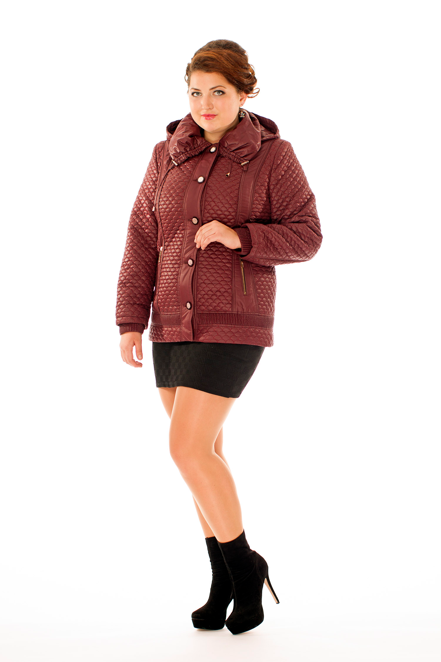 Куртка женская из текстиля с капюшоном 8010460-2