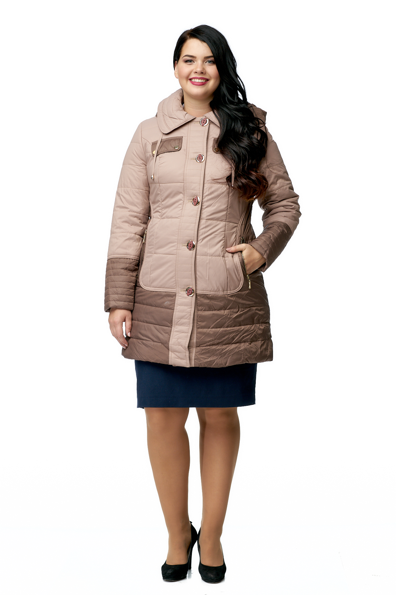 Куртка женская из текстиля с капюшоном 8010561-2