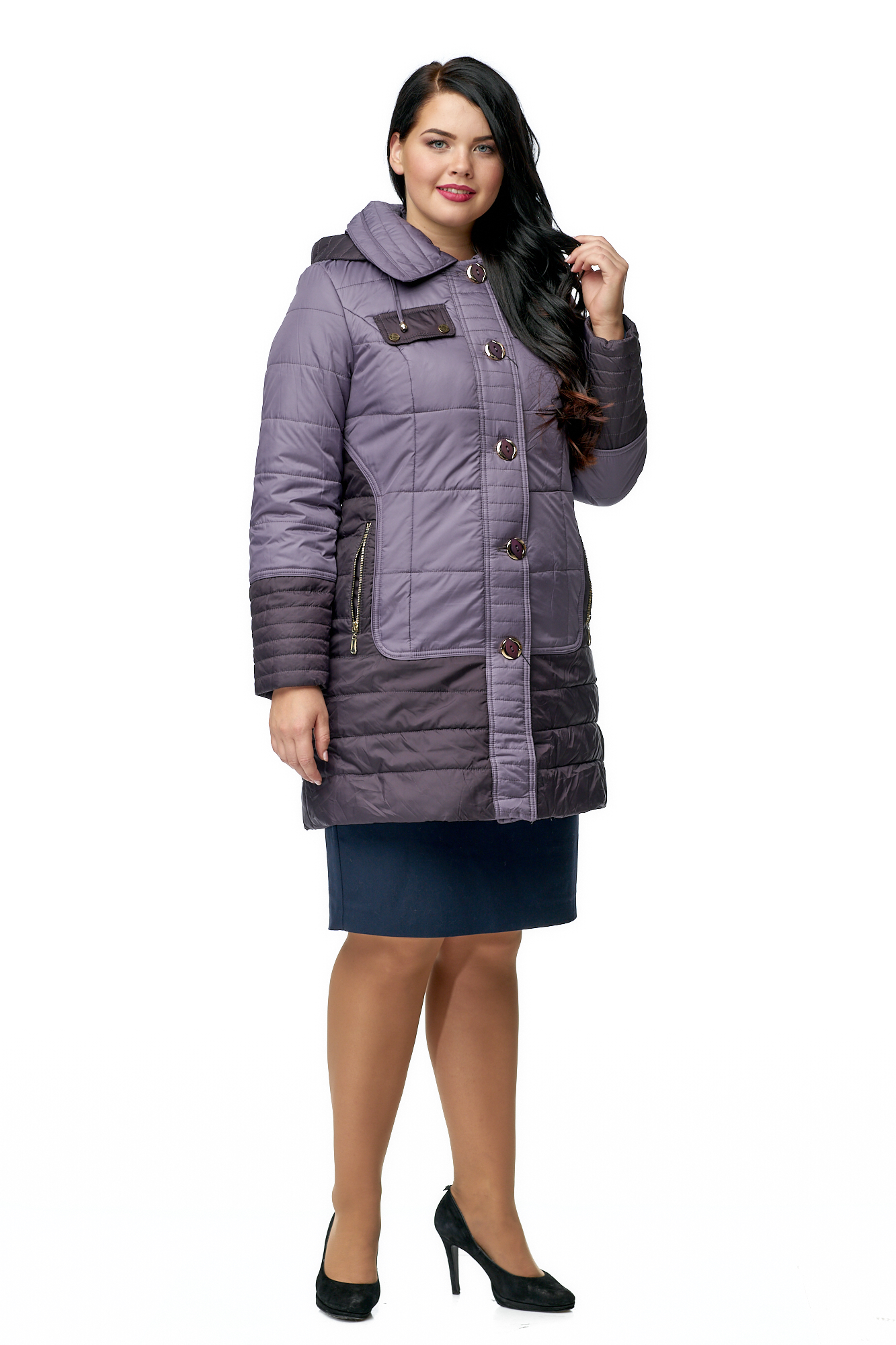 Куртка женская из текстиля с капюшоном 8010570-2