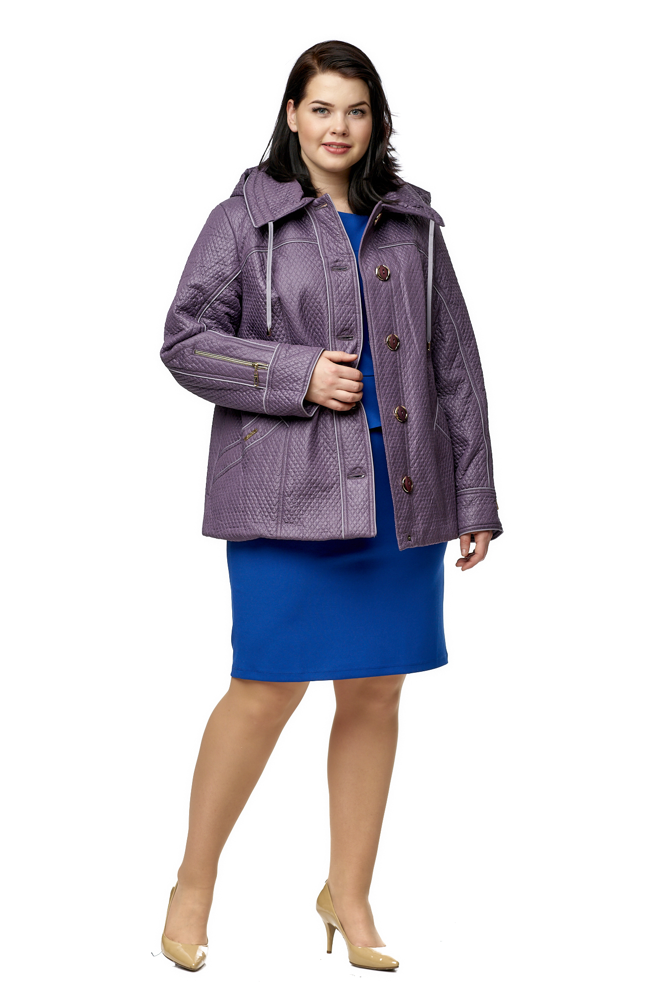 Куртка женская из текстиля с капюшоном 8010575-2