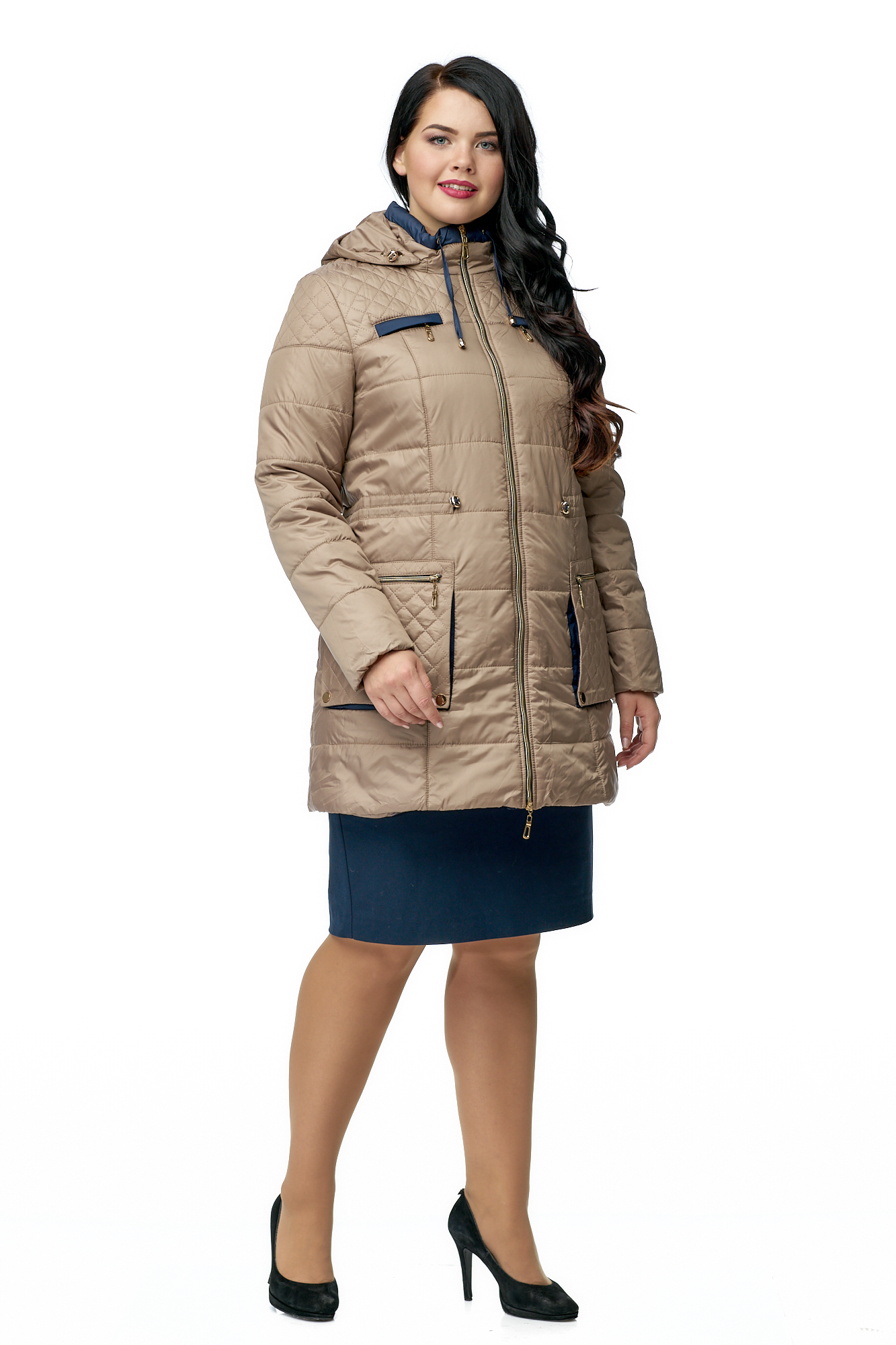 Куртка женская из текстиля с капюшоном 8010648-2